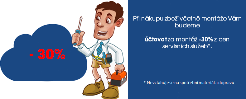 sleva na montáž -30%